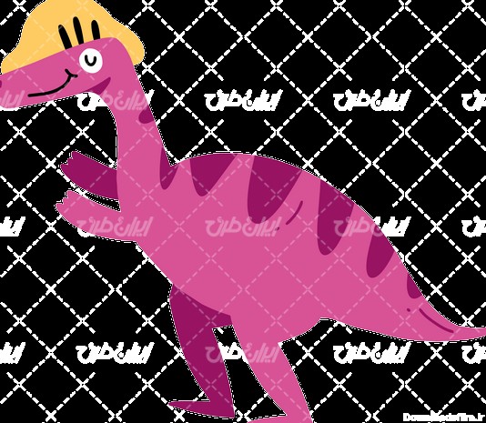 وکتور برداری دایناسور همراه با برنامه کودک و کارتون رنگی - ایران طرح