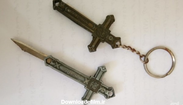 جاکلیدی صلیب (چاقو دار) فلزی قدیمی دو عدد