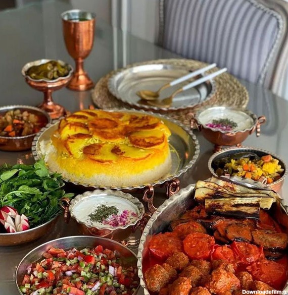 تزیین میز شام مهمانی و ایرانی لاکچری + میز شام ساده و شیک