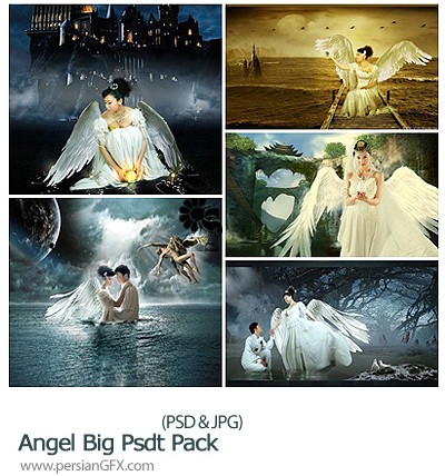 دانلود تصاویر لایه باز بک گراندها و بال های فرشته های رویایی - Angel
