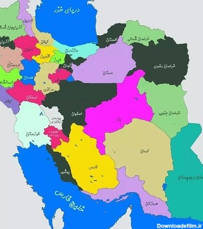 عکس نقشه ایران همراه با اسم شهرها