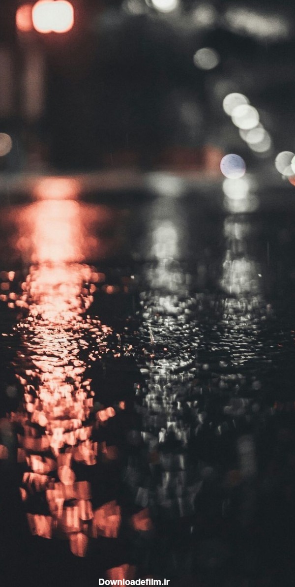 دانلود عکس شب بارانی از خیابان
