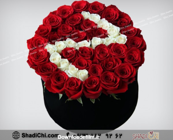 باکس گل حرف Z | رز سفید و قرمز | خرید باکس گل در تهران | گل فروشی ...
