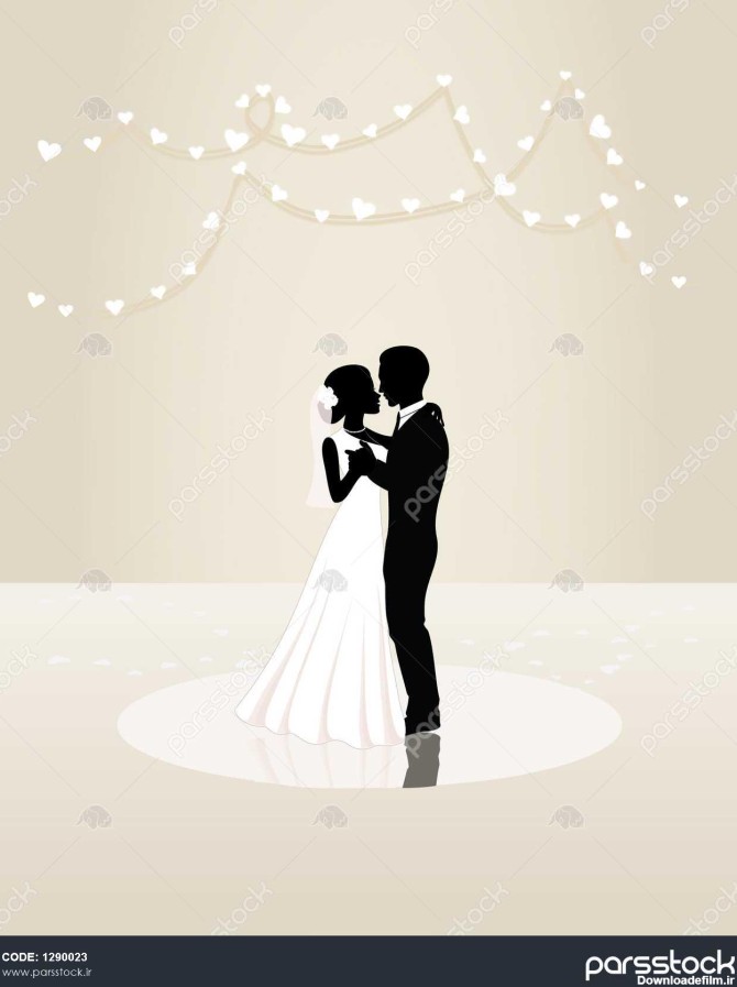 کارت عروسی عروس و داماد به عنوان سایه ها 1290023