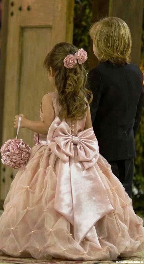 لباس عروس بچه گانه پاپیون دار