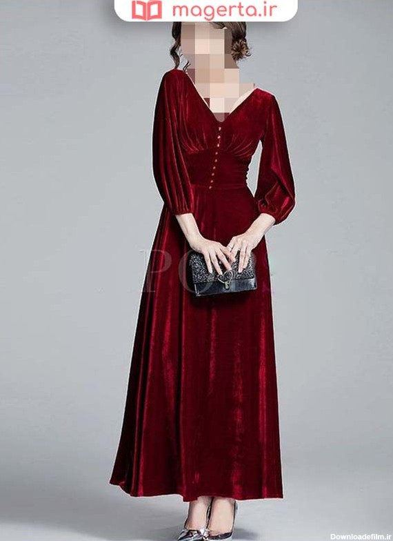 مدل لباس مخمل قرمز