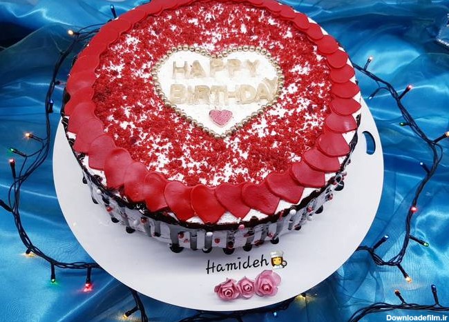 طرز تهیه کیک تولد عشق جان(کیک ردولوت)🤴 ساده و خوشمزه توسط ...