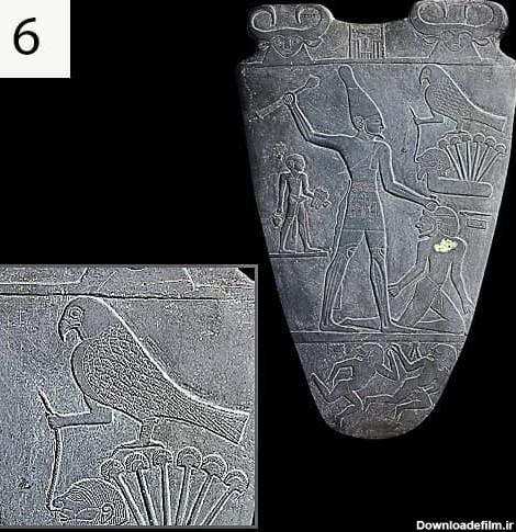 لوح سنگی نامر با نماد شاهین- مصر