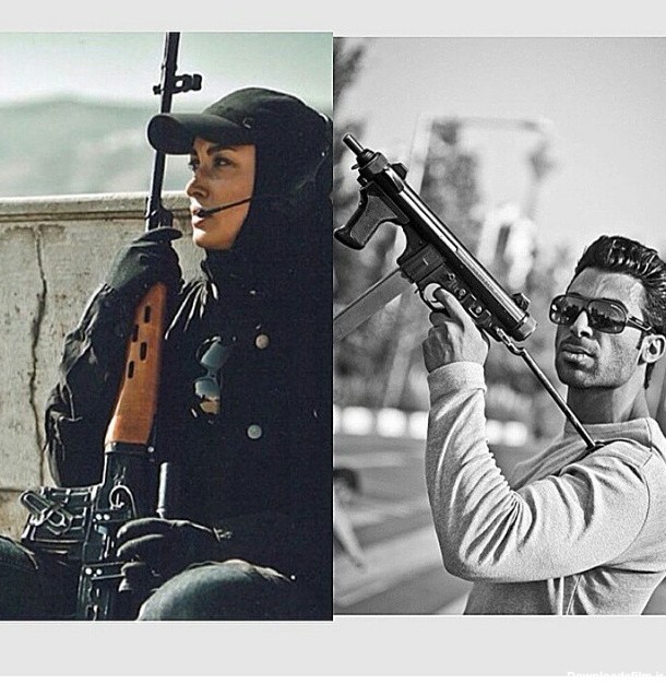زوج بازیگر اسلحه به دست شدند+عکس
