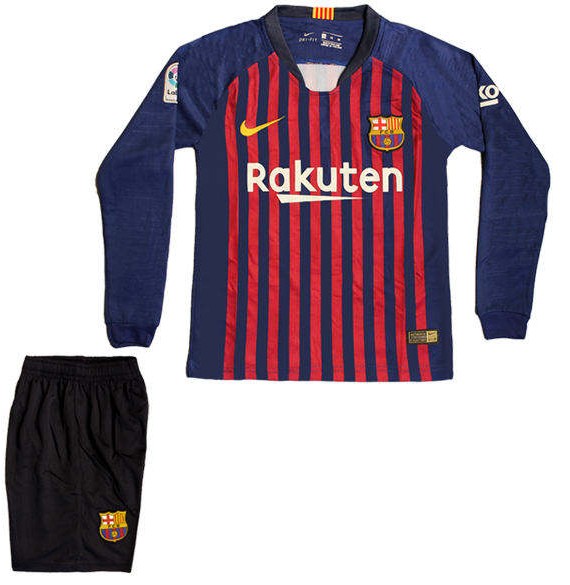 قیمت ست پیراهن و شورت ورزشی پسرانه طرح بارسلونا کد KLO43