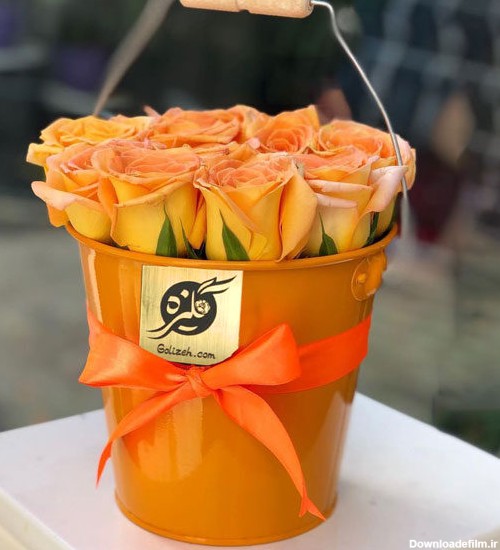 باکس گل فلزی رز نارنجی