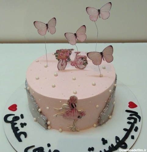 خرید و قیمت کیک تولد دخترونه پروانه از غرفه پریتا کیک | باسلام