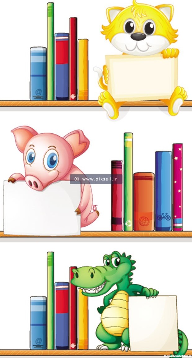 وکتور لایه باز گرافیکی حیوانات در کتابخانه بصورت eps وai