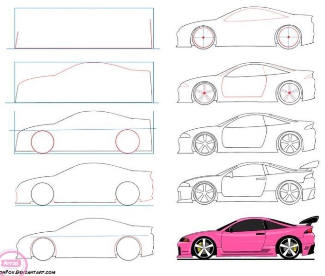 آموزش کشیدن نقاشی ماشین(با این الگو ها راحت ماشین خوشگل بکش)