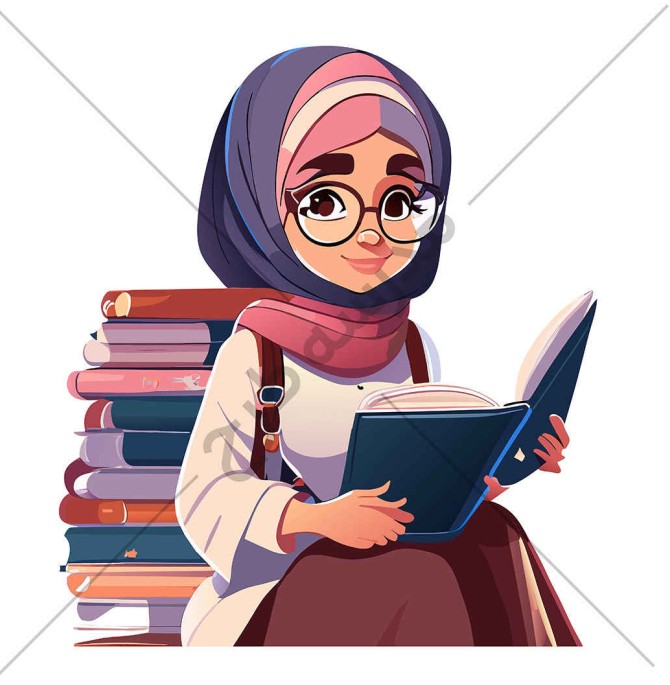 وکتور کارتونی دانش آموز باحجاب هفت سین دانش آموزی ویژه مدارس ...