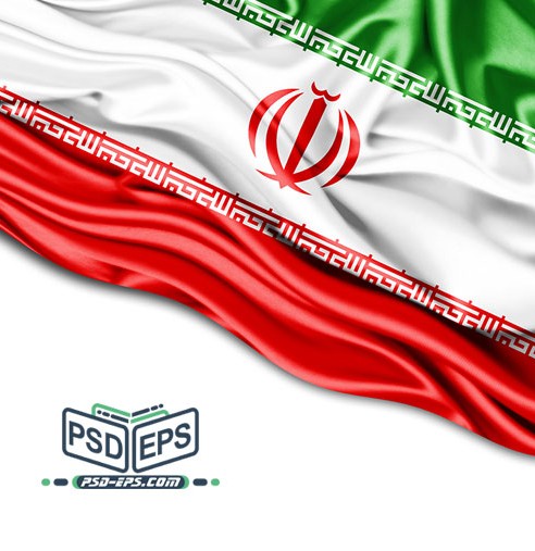 دانلود عکس پرچم ایران در گوشه کادر و پهن شده روی زمین با چروک های ...
