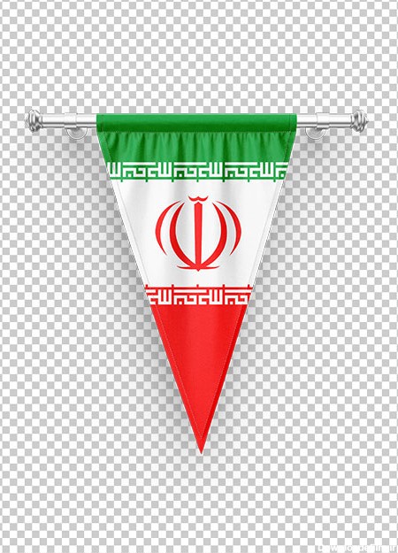 عکس پرچم سه گوش آویز ایران PNG بدون بک گراند با کیفیت بالا