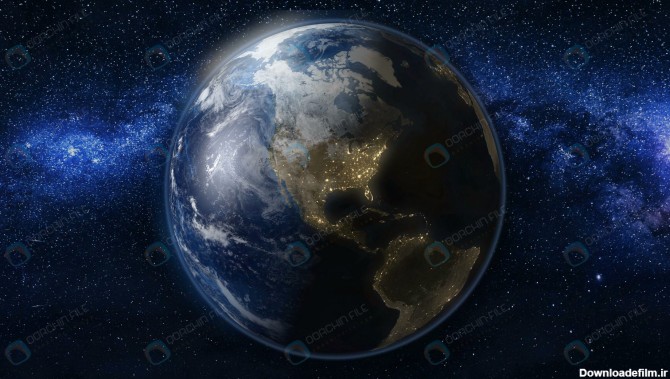 تصویر کره زمین در تاریکی کهکشان - مرجع دانلود فایلهای دیجیتالی
