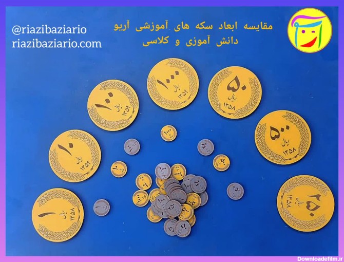 خرید سکه آموزشی آریو + قیمت + آموزش مباحث ریاضی و شمارش پول