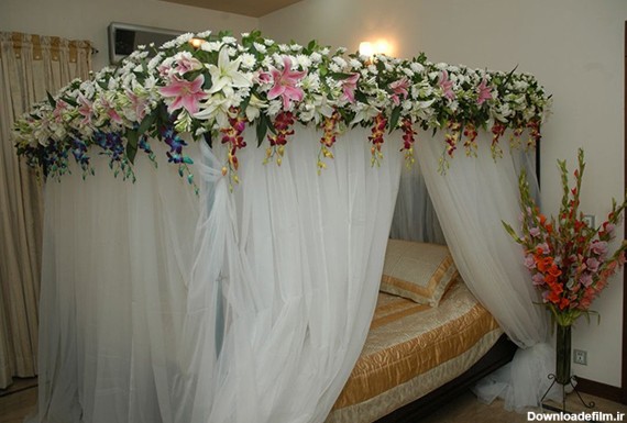 تزیین اتاق خواب عروس با گل