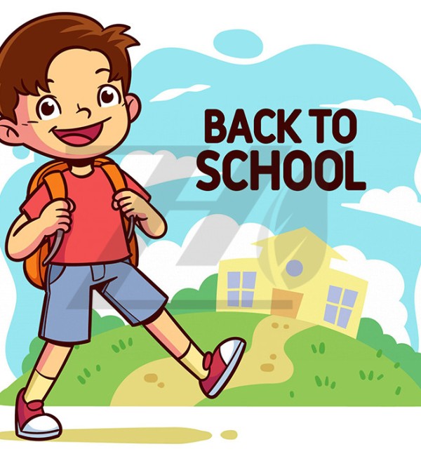 دانلود شخصیت کارتونی پسر بچه درحال رفتن به مدرسه : دانلود رایگان ...