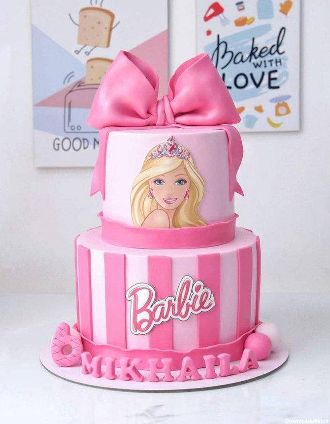 تصاویر مدل های کیک تولد باربی دخترانه دوطبقه | مدل های لاکچری و خاص