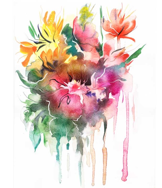 دانلود تصویر نقاشی گل اطلسی
