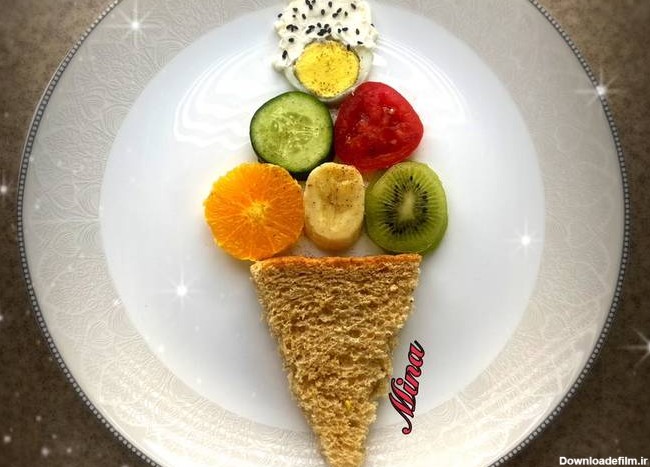 طرز تهیه تزیین نان تست برای صبحانه کودک ساده و خوشمزه توسط Mina ...