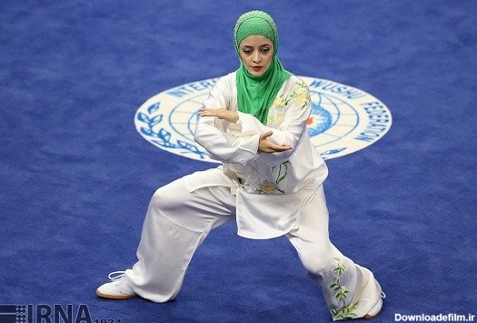 تصاویر زیبا از حرکات ووشو کار زن ایرانی در رقابتهای اینچئون
