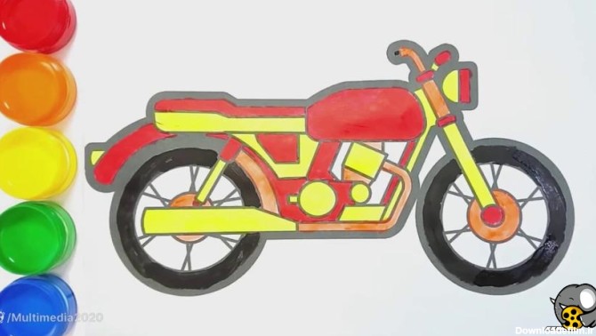 آموزش نقاشی برای کودکان _ نقاشی موتور سیکلت - فیلو