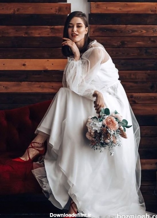 ژست عکس با لباس عروس