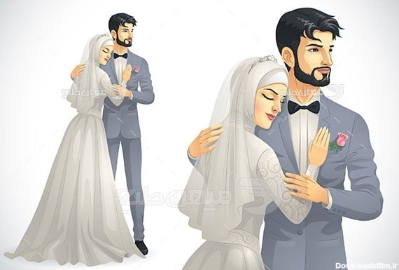 وکتور کاراکتر عروس با حجاب