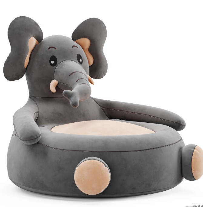 آبجک ۳ بعدی اتاق کودک صندلی بچه گانه فیل عکس 3