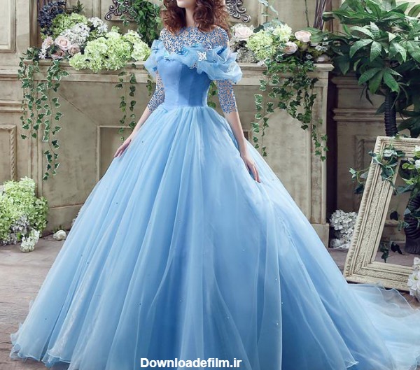 عکس لباس عروس رنگ آبی
