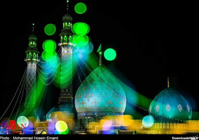 عکس از مسجد جمکران در شب نیمه شعبان