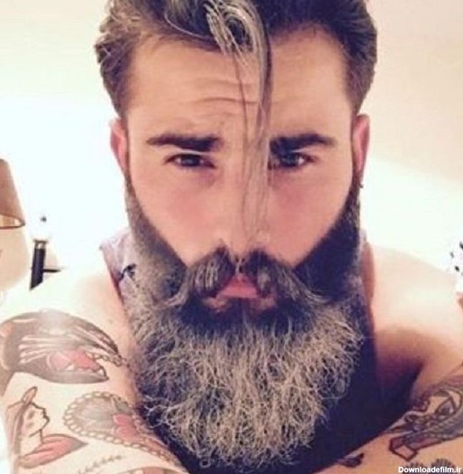 ریش بلند مردانه خاکستری