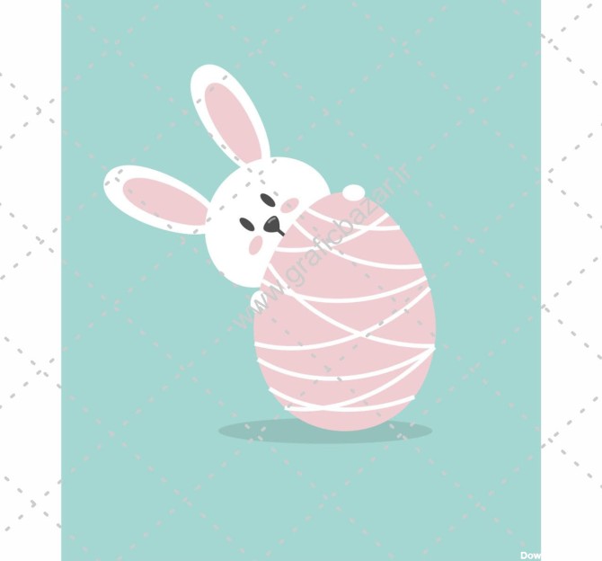 دانلود وکتور خرگوش با تخم مرغ رنگی - گرافیک بازار