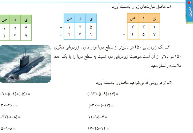 عکس حل شده ریاضی هفتم صفحه 7