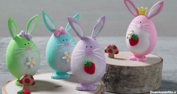 آموزش نقاشی تخم مرغ به شکل خرگوش