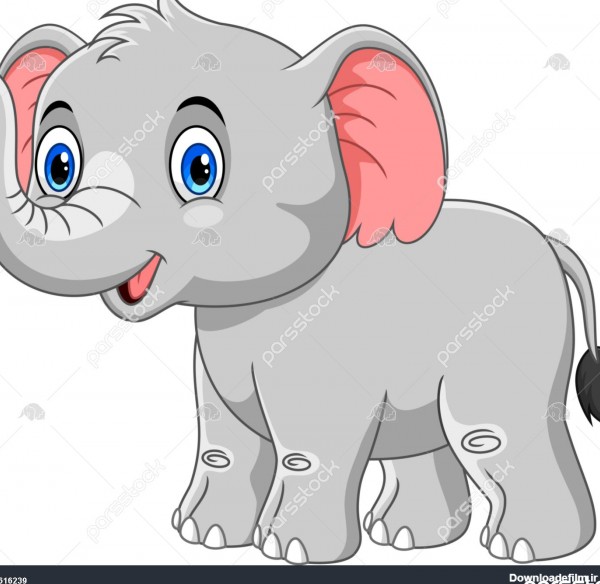 فیل کارتونی در پس زمینه سفید 1616239