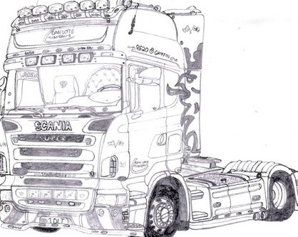 نقاشی کامیون اسکانیا
