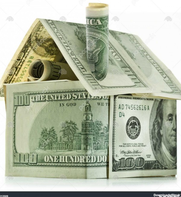 خانه دلار جدا شده بر روی سفید. 1013509