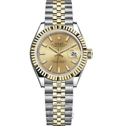 ساعت مچی سرمایه گذاری روی ساعت رولکس حداقل از 6000 دلار میباشد ،ساعت زنانه کلاسیک ترکیبی از استیل و طلای زرد  18عیار، نمایش تاریخ (دیت جاست اویستر  26mm)  یوزد مدل سال 2000, بدون پیپر