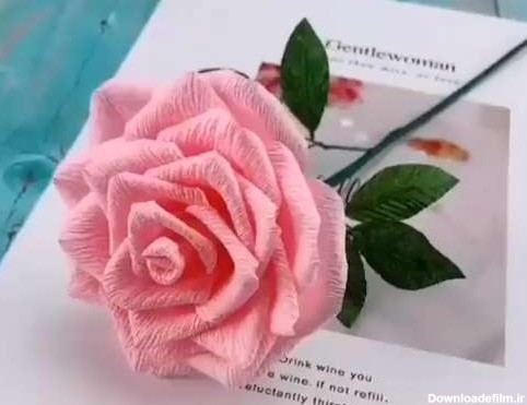 آموزش ساخت گل رز با کاغذ کشی برای تولد