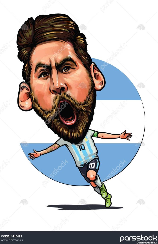 لیونل مسی یک فوتبالیست حرفه ای آرژانتین تصویر برداری کارتونی 29 ...