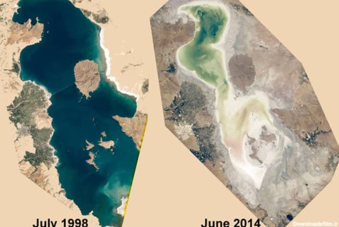 قبل و بعد دریاچه ارومیه