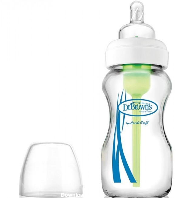 شیشه شیر نوزاد ضد نفخ مدل پهن270میل دکتر براونDrBrowns