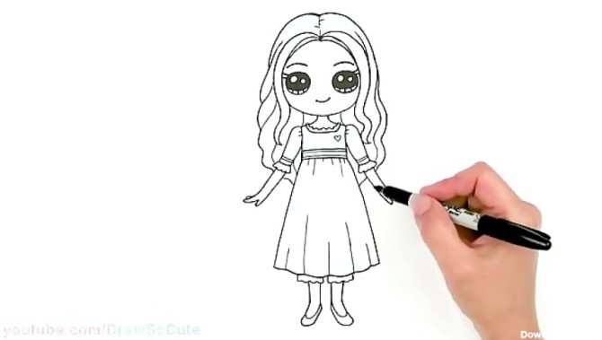 نقاشی برای کودکان - دختر بچه 9