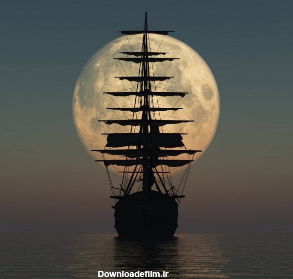 عکس زمینه کشتی و ماه پس زمینه | والپیپر گرام