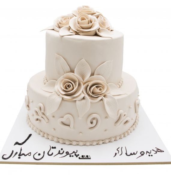 کیک عروسی رز سفید (AF42) | قنادی ناتلی